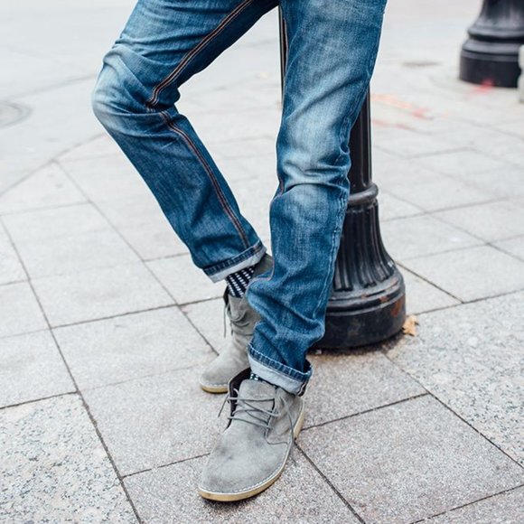 Will\'s Vegan Desert Boots in Grey Vegan Suede main image 6